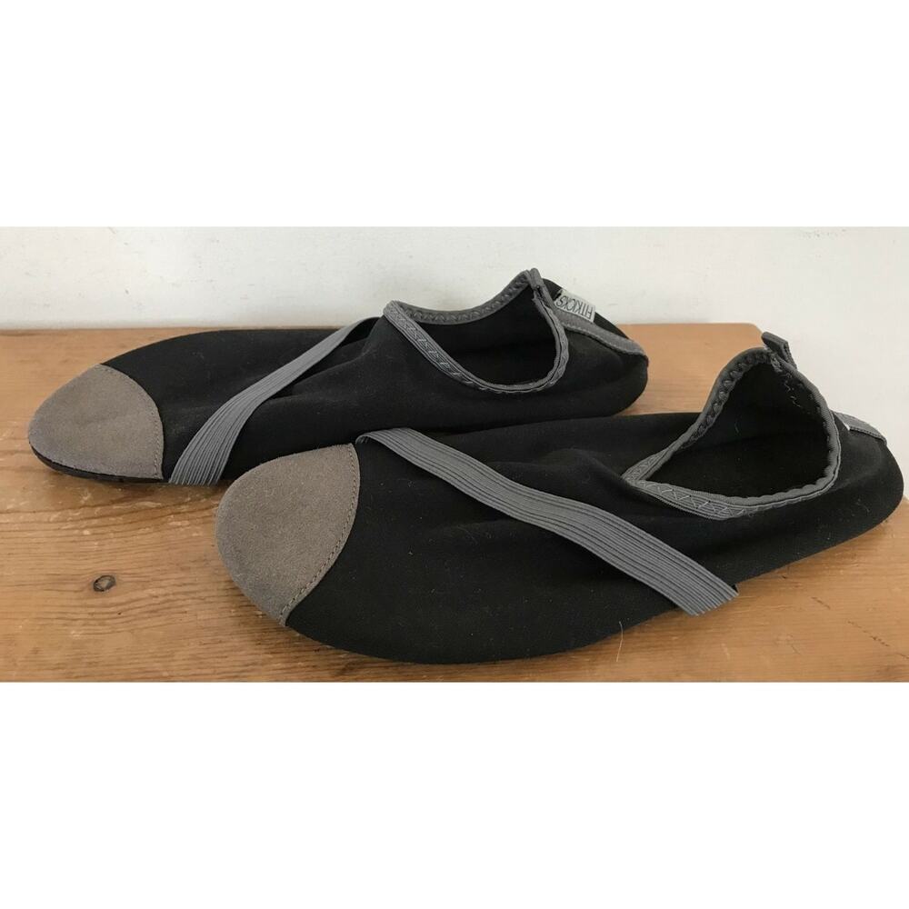 FitKicks Womens Black Athletic Yoga Martial Arts Non-Slip Slippers Shoes Large